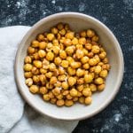 Roasted Chickpeas with Salt - perfect snack or top on salads! krollskorner.com