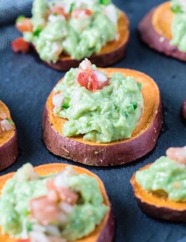 Sweet Potatoes with Guacamole - easy, healthy AND tasty, what more could you ask for!? krollskorner.com