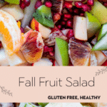 fruit mixed together - pomegranates, blood oranges, apples with greek yogurt dressing