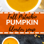 pumpkin soup in a white bowl