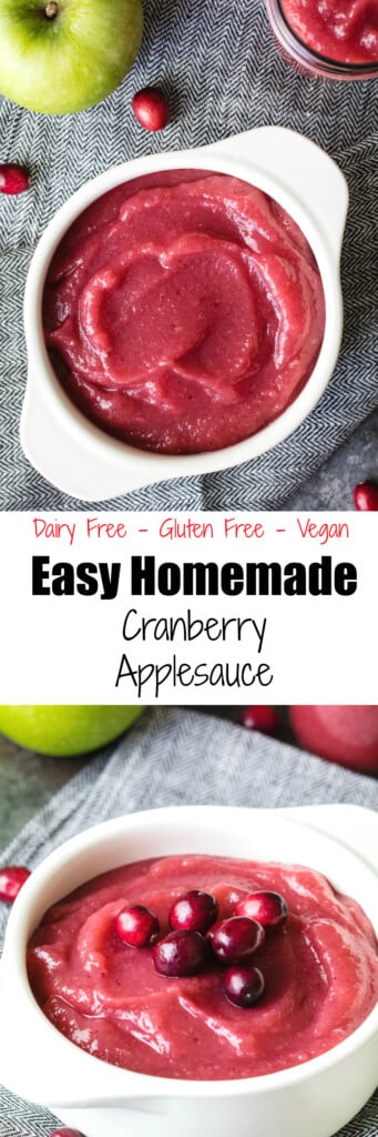 cranberry applesauce in a white dish