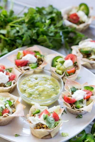 Vegetarian Lentil Won Ton tacos - krollskorner.com