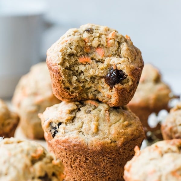 banana carrot muffins freshly baked