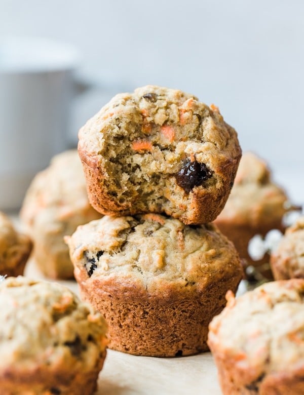 banana carrot muffins freshly baked