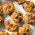 pumpkin muffins on a cooling rack