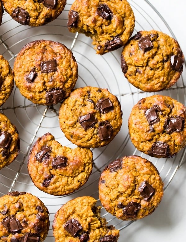 pumpkin muffins on a cooling rack