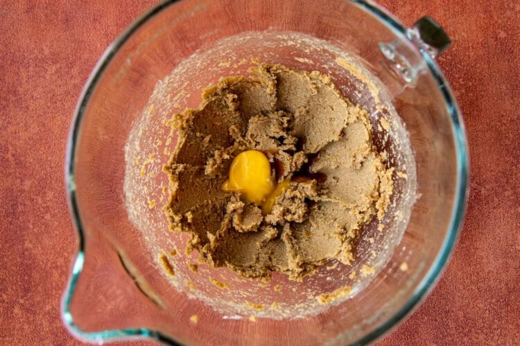 egg added to dry cookie ingredients