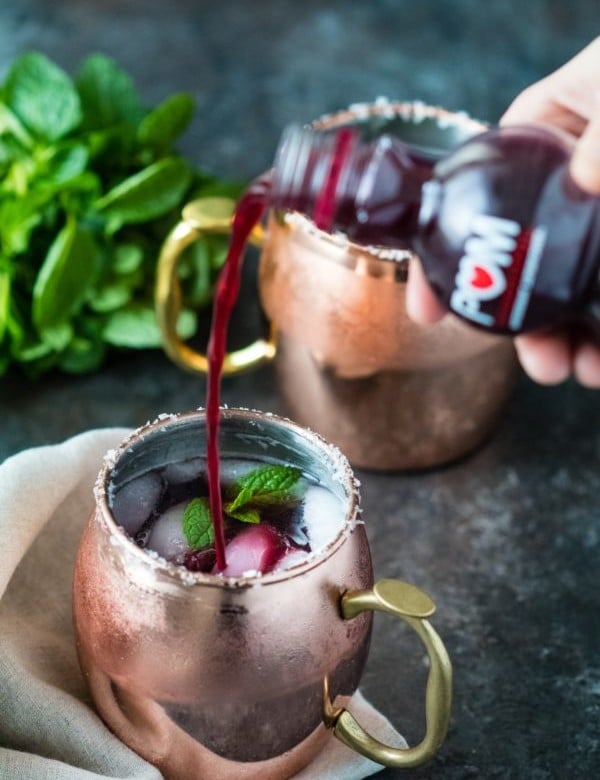 Brunch Pomegranate Moscow Mule - have a little fun with a boost of antioxidants as well! krollskorner.com