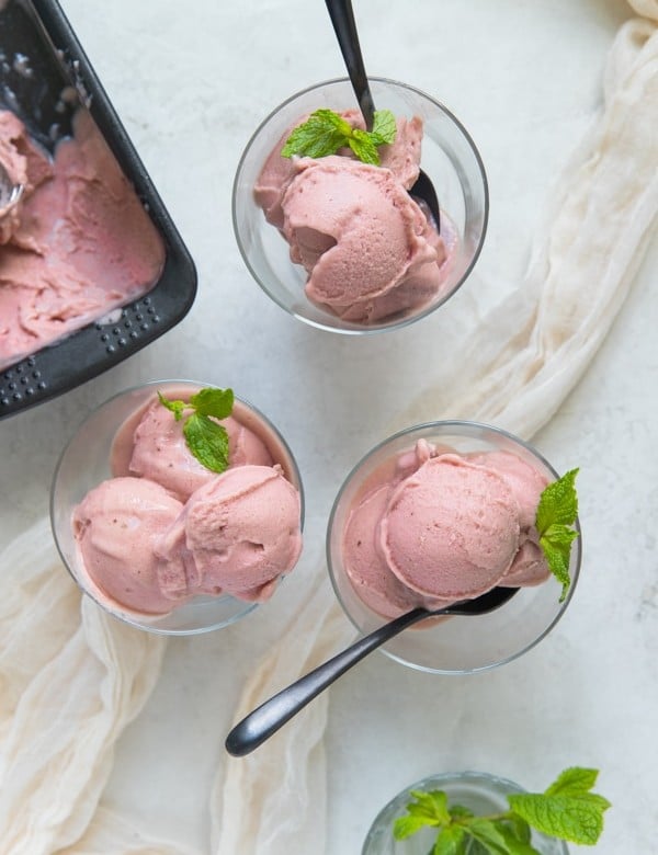 A bowl of pomegranate nice cream