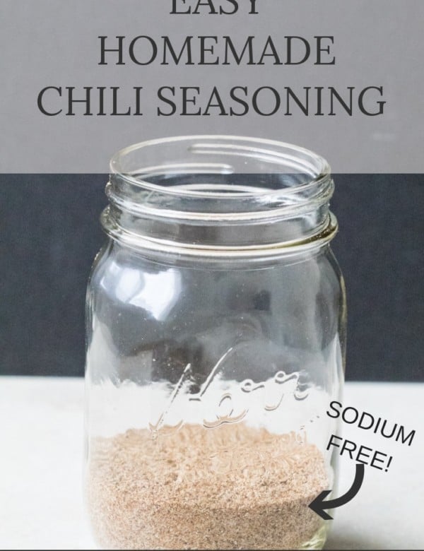 Homemade chili seasoning in a mason jar
