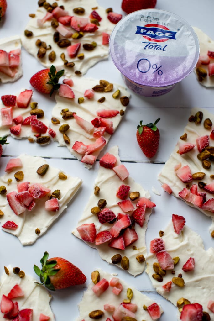 yogurt bark made with strawberries