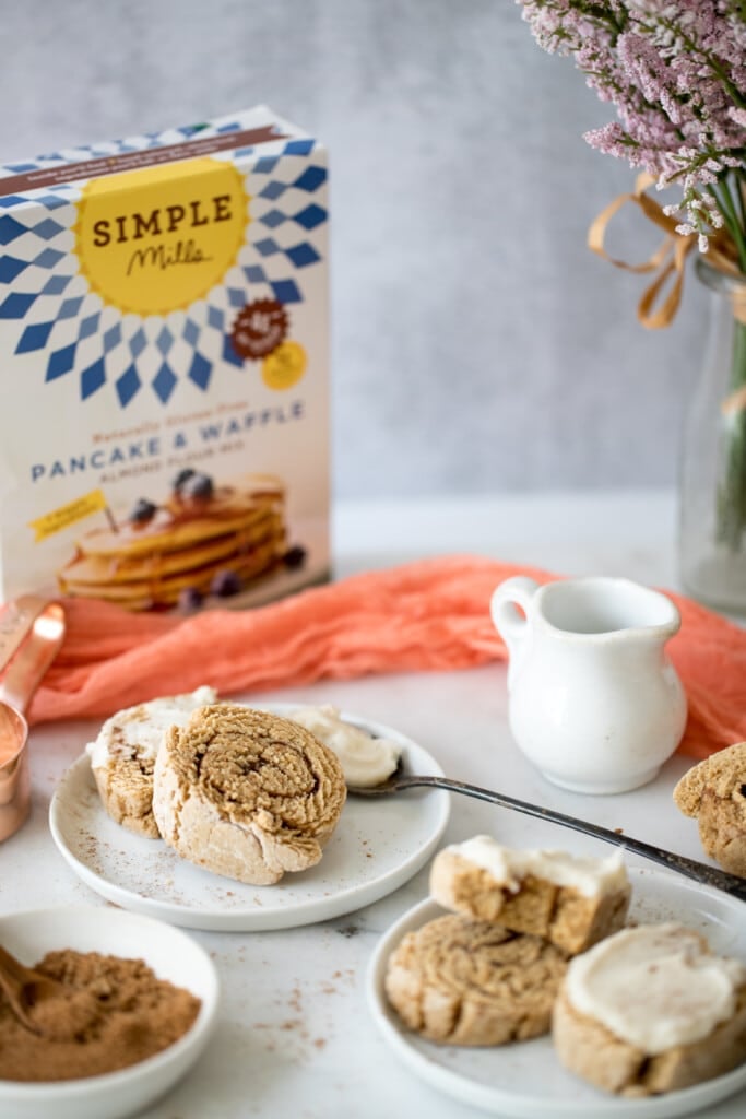 cinnamon rolls on a white plate