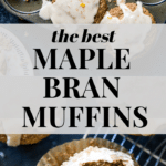 maple bran muffins with coffee on a cooling rack