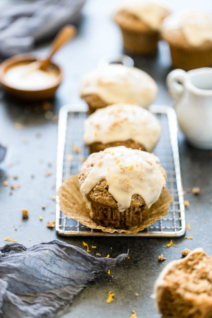 maple bran muffins on a cooling rack