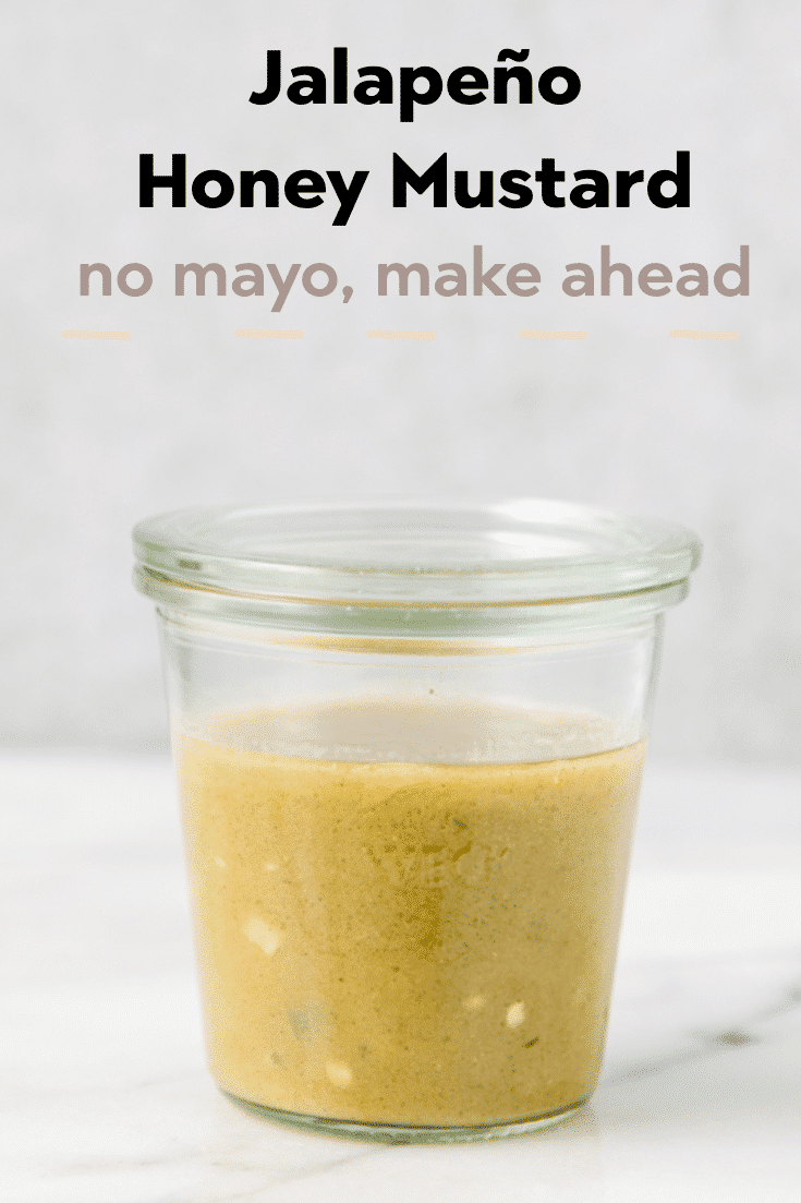 Spicy Honey Mustard salad dressing in a glass jar