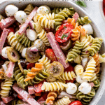 Italian Pasta Salad in a large glass bowl