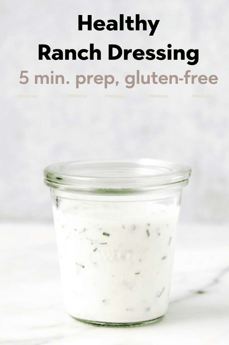 Ranch salad dressing in a glass jar.