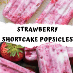 strawberry shortcake popsicle with vanilla wafer crust