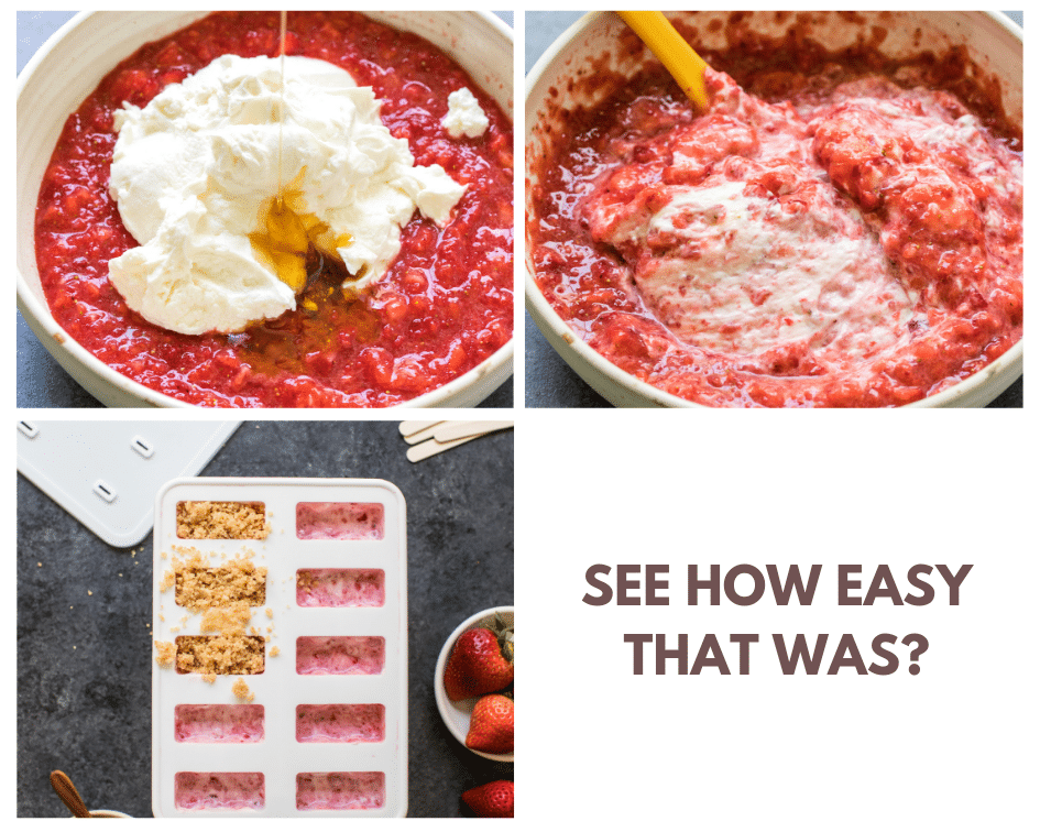 step by step photos of how to make strawberry popsicles 