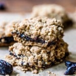 easy oatmeal prune squares on parchment paper