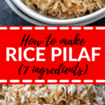 rice pilaf in a white bowl