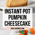 pumpkin cheesecake on a white plate