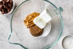 almond butter blossom cookie dough ingredients prior to mixing