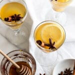 a hot toddy in glasses