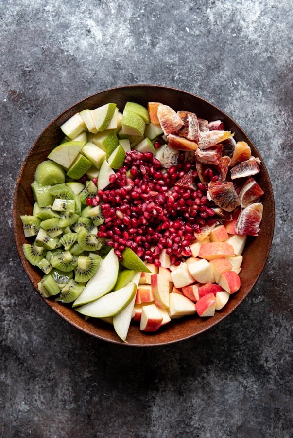 A bowl of mixed fruit