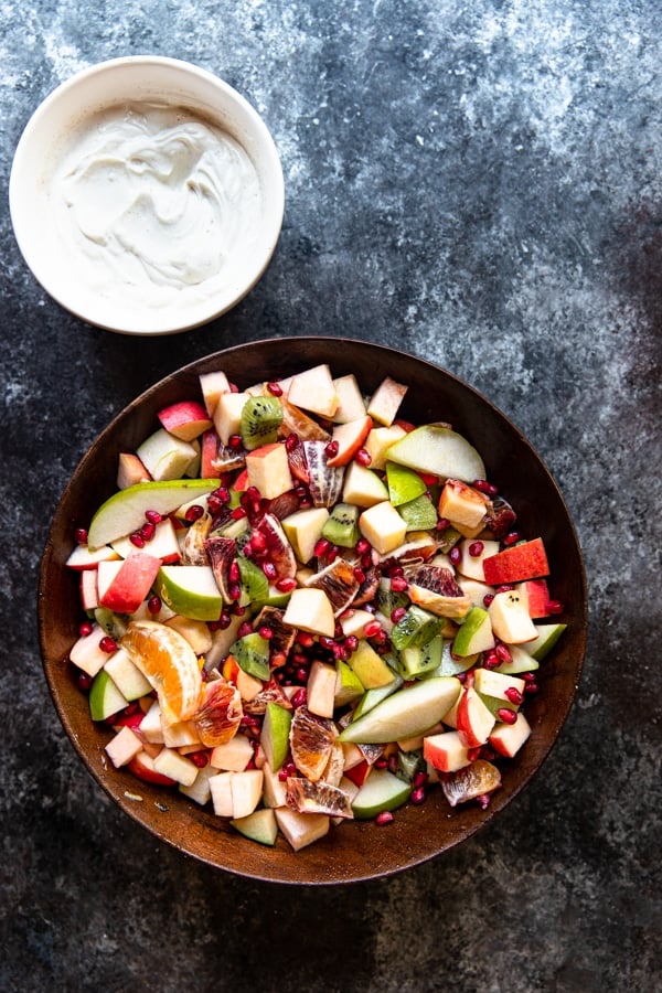 A bowl of mixed fruit