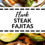 flank steak fajitas with a flour tortilla topped with cilantro