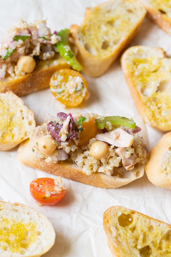 Easy Tuna Salad on a slice of bread