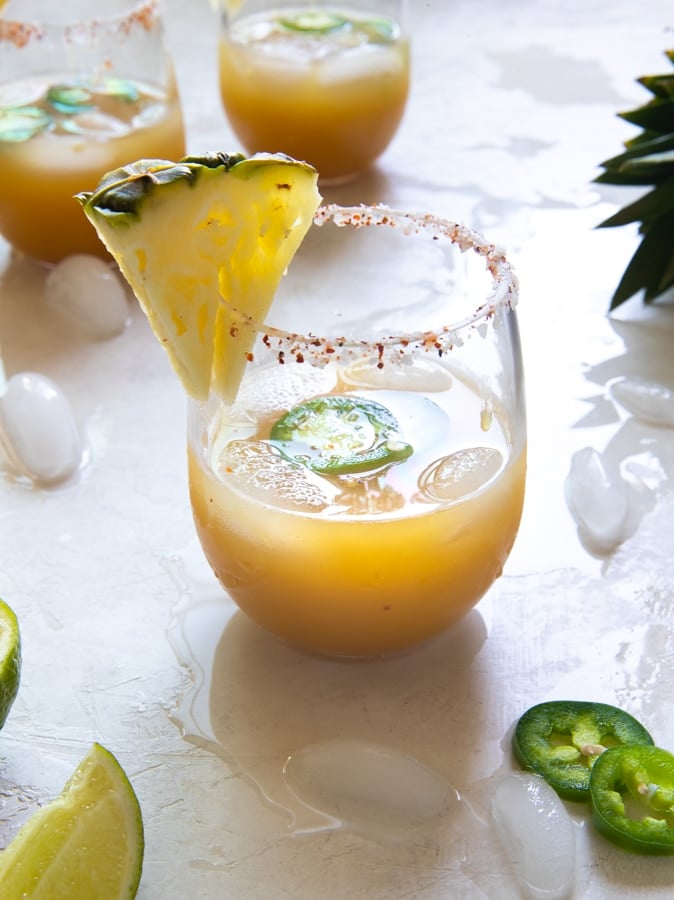pineapple margarita in a glass