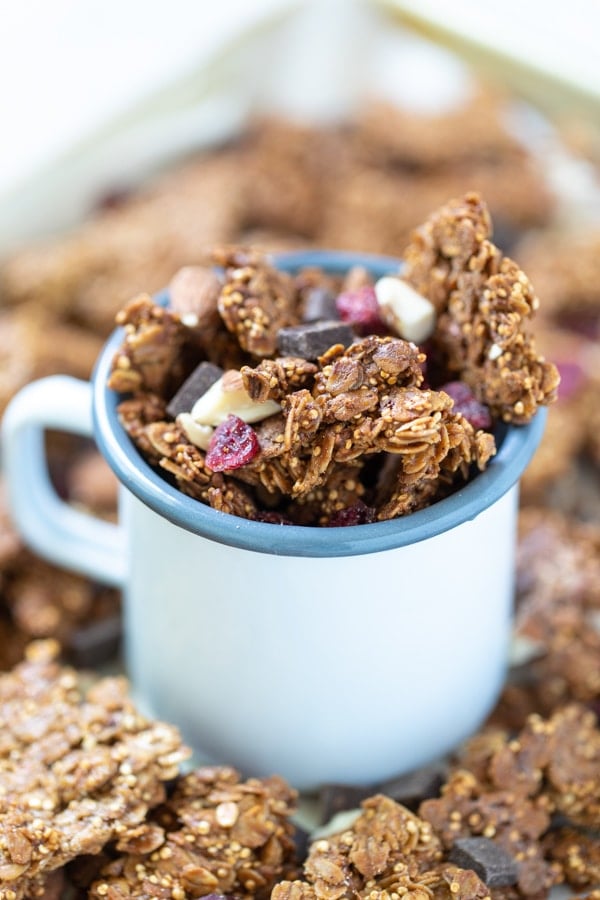 quinoa granola in a cup