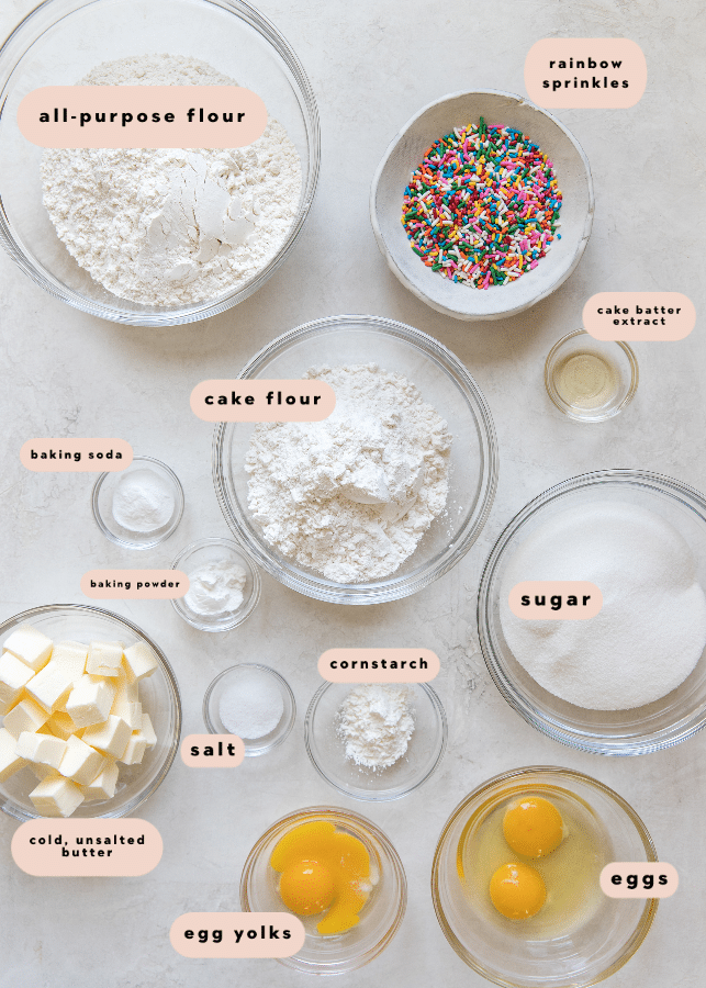 ingredients needed to make this funfetti cookie recipe
