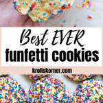 funfetti cookies coated in rainbow sprinkles