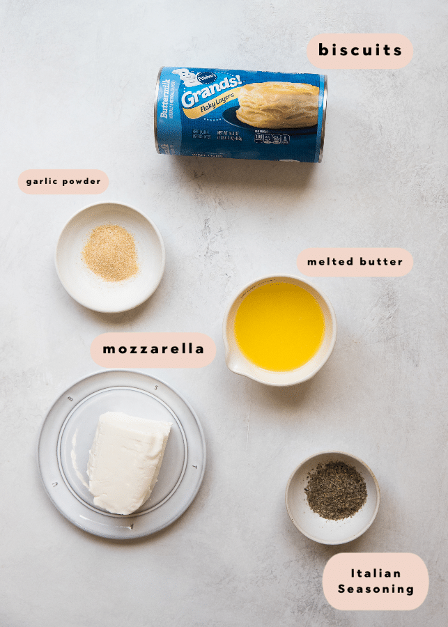 ingredients needed to make garlic herb cheese bites