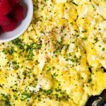 soft creamy scrambled eggs in a nonstick skillet