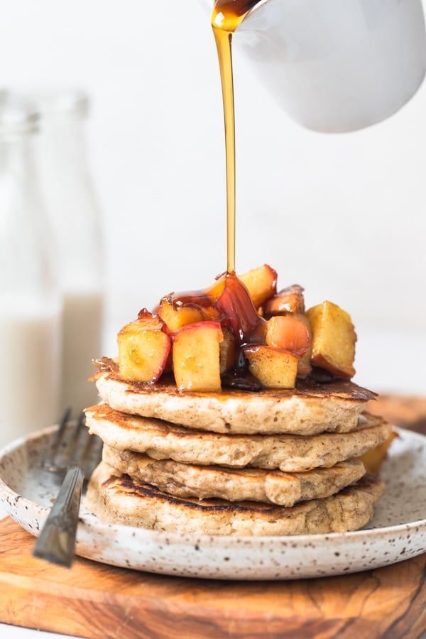 pancakes on a white plate