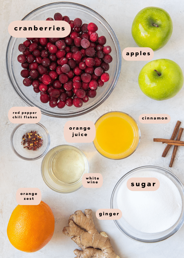 ingredients needed to make cranberry sauce