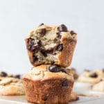 muffins placed on a muffin tin stacked on top of each other