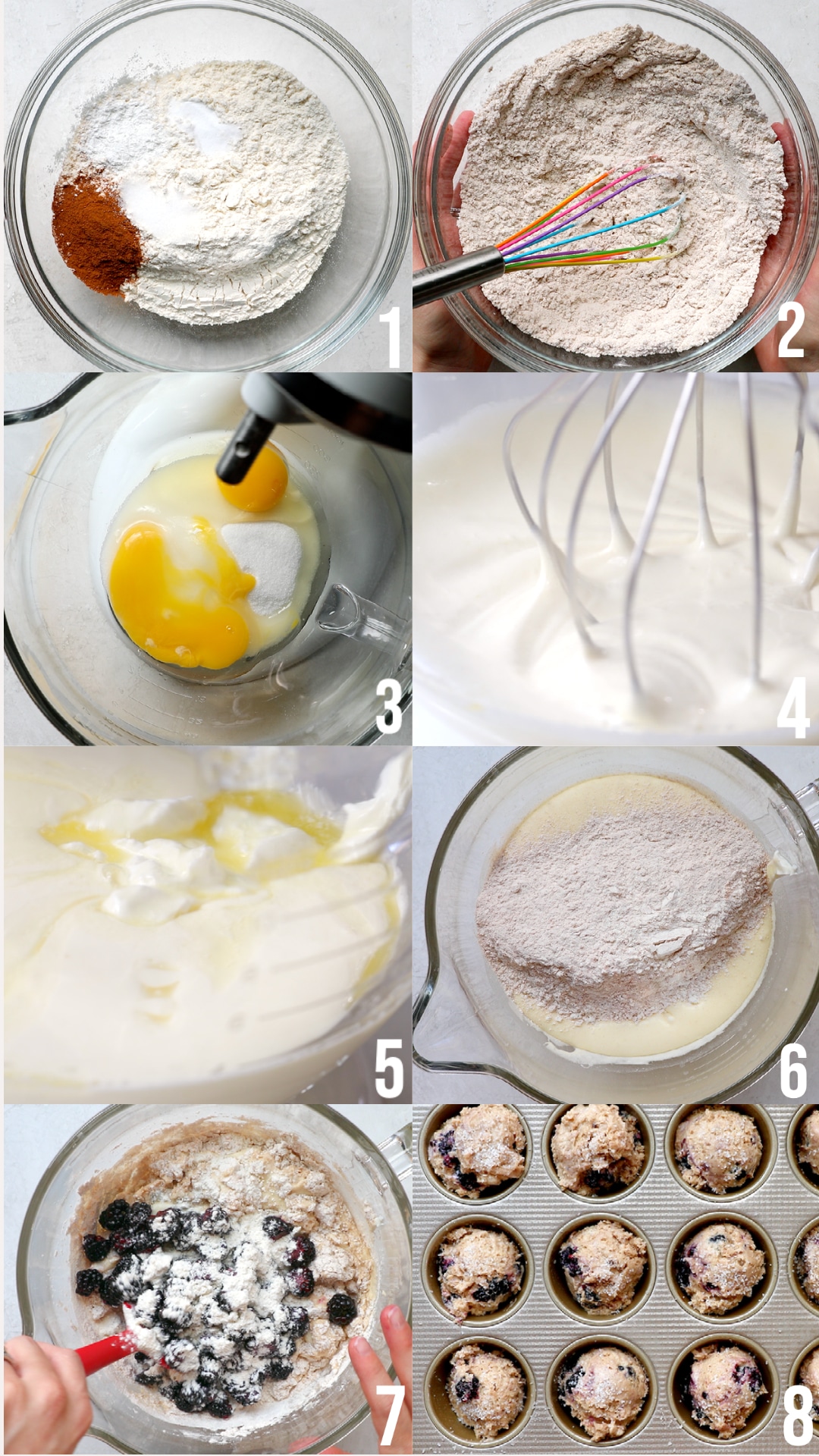 photos making blackberry muffins