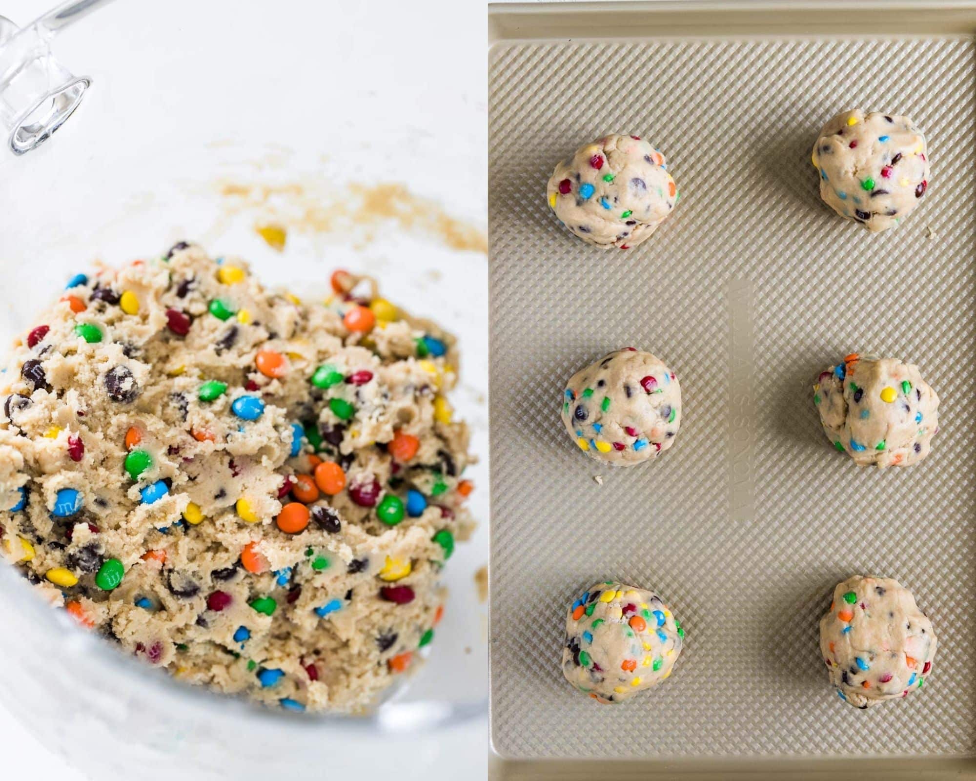 cookie dough on a baking sheet
