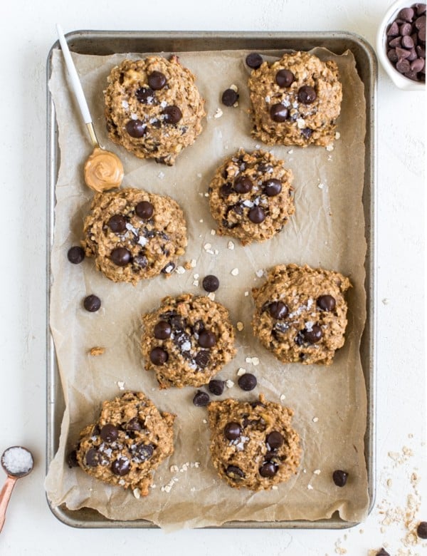 breakfast cookies on a baking sheet