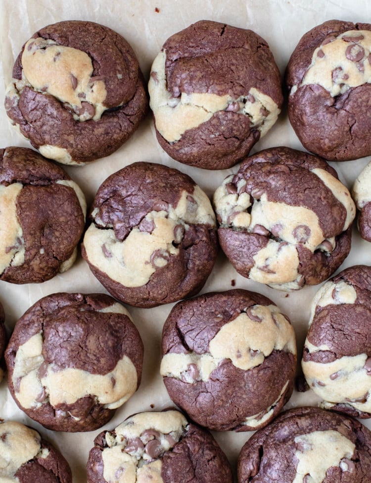 brookies on parchment paper