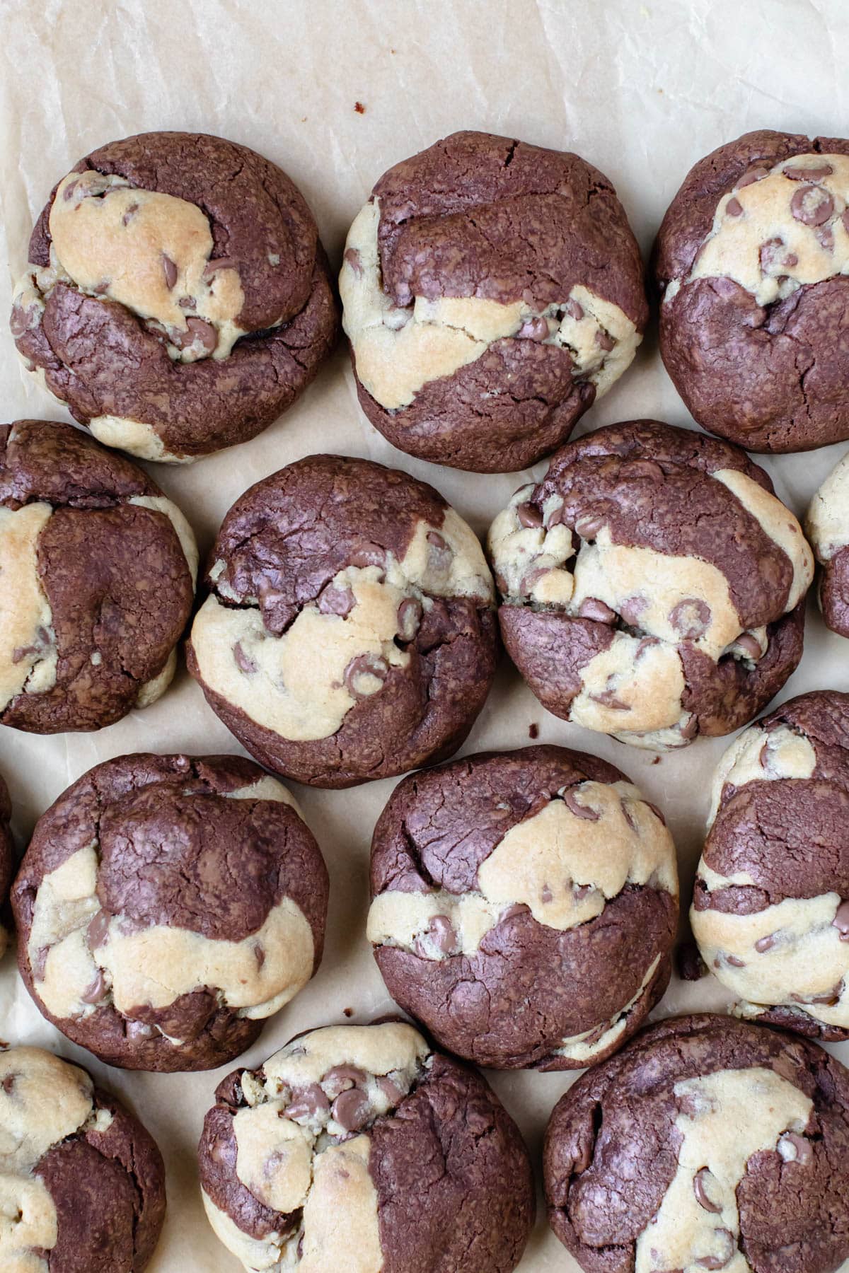 brookies on parchment paper