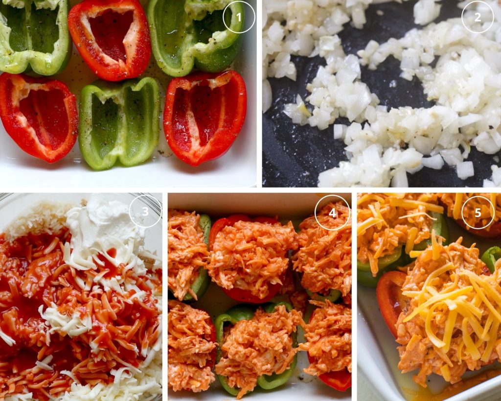 step by step photos making stuffed bell peppers