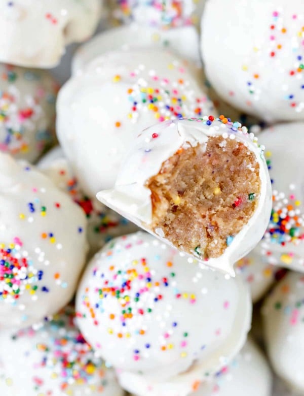 cake pops on a white plate