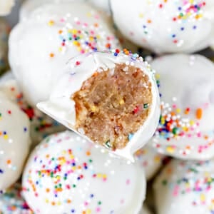 cake pops on a white plate