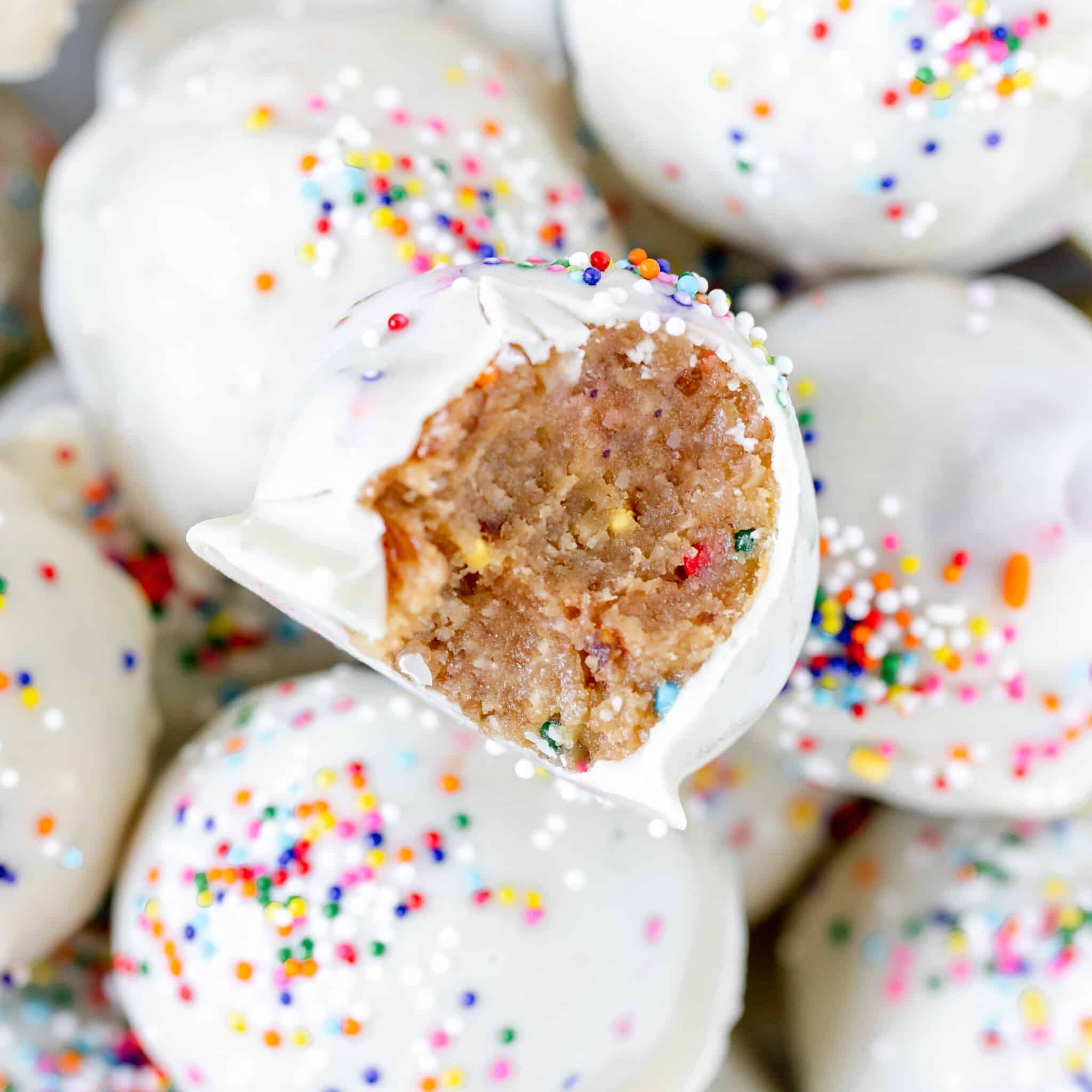 cake pops on a white plate